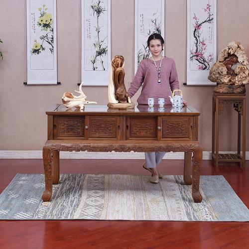 红木家具鸡翅木珠宝柜台展柜实木仿古玻璃陈列柜中式玉石器展示柜